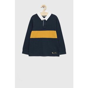Detská bavlnená košeľa s dlhým rukávom Abercrombie & Fitch tmavomodrá farba, jednofarebný vyobraziť