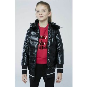 Detská obojstranná bunda Karl Lagerfeld čierna farba vyobraziť