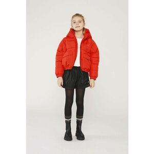 Detská páperová obojstranná bunda BOSS červená farba, vyobraziť