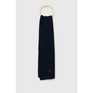 Vlnený šál Polo Ralph Lauren tmavomodrá farba, jednofarebný vyobraziť
