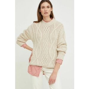 Vlnený sveter Answear Lab dámsky, béžová farba, teplý, vyobraziť