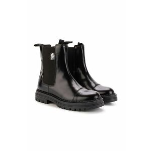 Detské kožené topánky chelsea Karl Lagerfeld čierna farba, vyobraziť