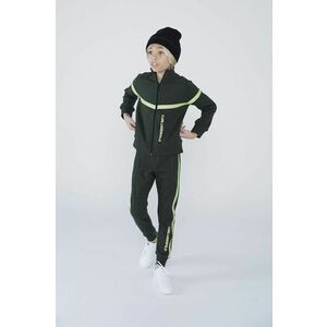 Detské tepláky Karl Lagerfeld zelená farba, s potlačou vyobraziť