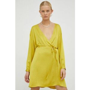 Šaty American Vintage žltá farba, mini, rovný strih vyobraziť