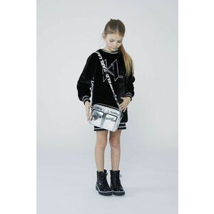 Dievčenské šaty Karl Lagerfeld čierna farba, mini, rovný strih vyobraziť