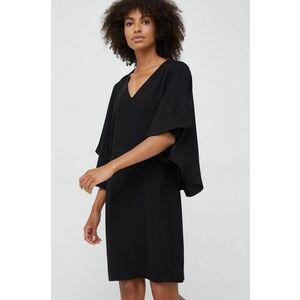 Šaty Lauren Ralph Lauren čierna farba, mini, rovný strih vyobraziť