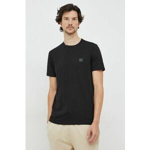 Bavlnené tričko BOSS Boss Casual , čierna farba, jednofarebné vyobraziť