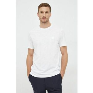 Bavlnené tričko BOSS Boss Casual , biela farba, jednofarebné vyobraziť