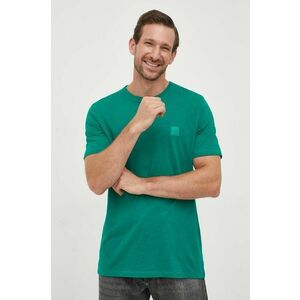 Bavlnené tričko BOSS BOSS CASUAL zelená farba, s nášivkou vyobraziť