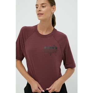 Bavlnené tričko Diadora fialová farba, vyobraziť