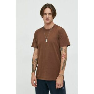 Bavlnené tričko Abercrombie & Fitch hnedá farba, jednofarebné vyobraziť