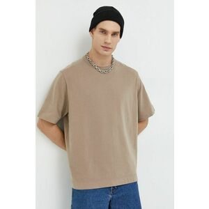 Bavlnené tričko Abercrombie & Fitch hnedá farba, jednofarebné vyobraziť