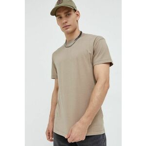 Bavlnené tričko Abercrombie & Fitch béžová farba, jednofarebné vyobraziť