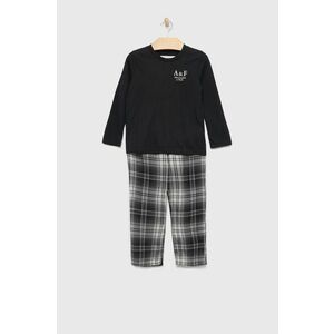 Detské pyžamo Abercrombie & Fitch čierna farba, jednofarebná vyobraziť