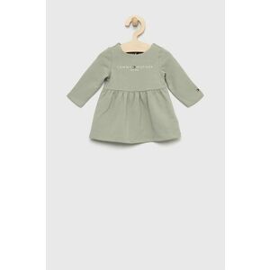 Šaty pre bábätká Tommy Hilfiger zelená farba, mini, áčkový strih vyobraziť