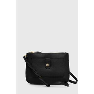 Kožená kabelka Lauren Ralph Lauren čierna farba vyobraziť