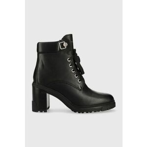 Členkové topánky Tommy Hilfiger Outdoor Heel Lace Up Boot dámske, čierna farba, na podpätku, vyobraziť