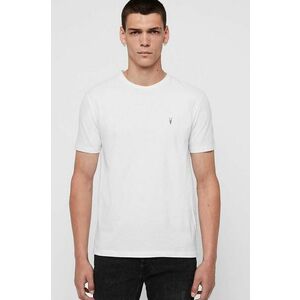 Bavlnené tričko AllSaints biela farba, jednofarebné vyobraziť