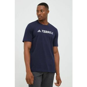 Tričko adidas TERREX Classic Logo pánsky, tmavomodrá farba, s potlačou vyobraziť