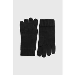 Vlnené rukavice Polo Ralph Lauren pánske, čierna farba vyobraziť