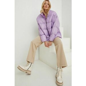 Bunda Answear Lab dámska, fialová farba, zimná, oversize vyobraziť