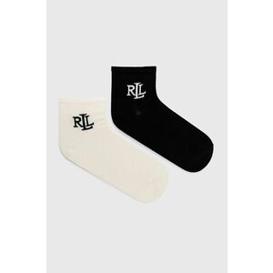 Hodvábne ponožky Lauren Ralph Lauren (2-pak) čierna farba vyobraziť