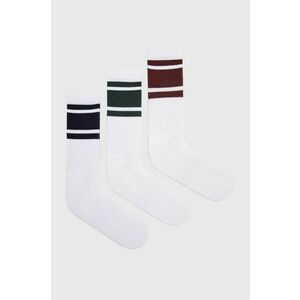 Ponožky Abercrombie & Fitch (3-pak) pánske, biela farba vyobraziť