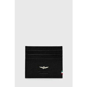Kožené puzdro na karty Aeronautica Militare pánsky, čierna farba vyobraziť