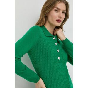 Kašmírový sveter Custommade dámsky, zelená farba, tenký, vyobraziť