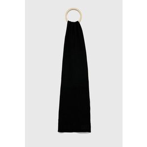 Bavlnený šál Superdry čierna farba, jednofarebný vyobraziť