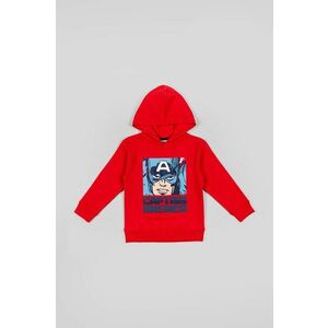 Detská bavlnená mikina zippy červená farba, s kapucňou, s potlačou vyobraziť
