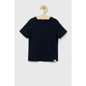Detské bavlnené tričko GAP tmavomodrá farba, jednofarebné vyobraziť