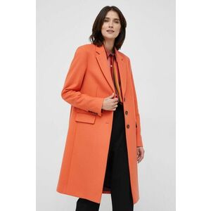 Vlnený kabát PS Paul Smith oranžová farba, prechodný, vyobraziť