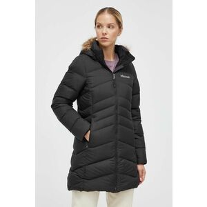 Páperová bunda Marmot dámska, čierna farba, zimná vyobraziť