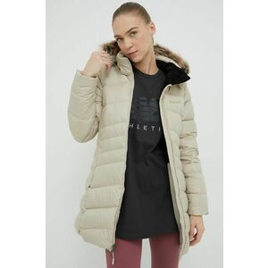 Páperová bunda Marmot dámska, béžová farba, zimná, vyobraziť