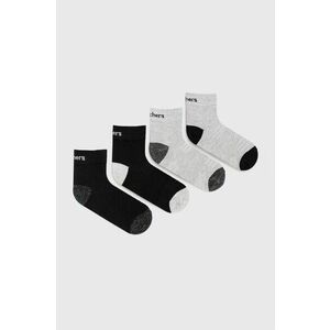 Detské ponožky Skechers 4-pak čierna farba vyobraziť
