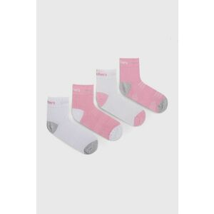 Detské ponožky Skechers 4-pak biela farba vyobraziť