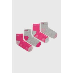 Detské ponožky Skechers 4-pak fialová farba vyobraziť