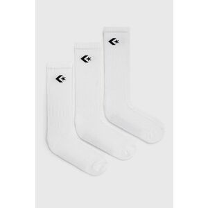 Ponožky Converse 3-pak pánske, biela farba vyobraziť