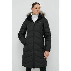 Páperová bunda Marmot Montreaux dámska, čierna farba, zimná, vyobraziť