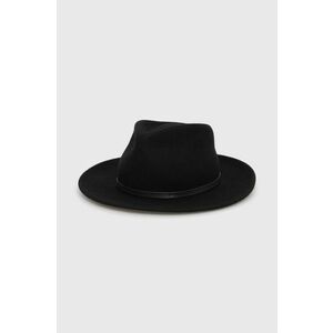 Vlnený klobúk Coccinelle čierna farba, vlnený vyobraziť