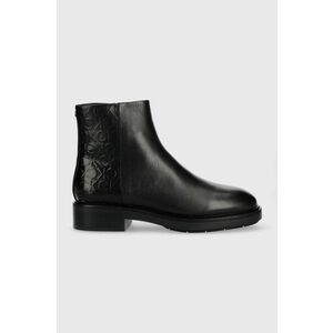 Členkové topánky Calvin Klein Rubber Sole Ankle Boot dámske, čierna farba, na plochom podpätku, vyobraziť
