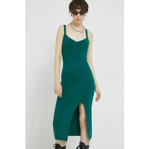 Šaty Abercrombie & Fitch zelená farba, midi, priliehavá vyobraziť