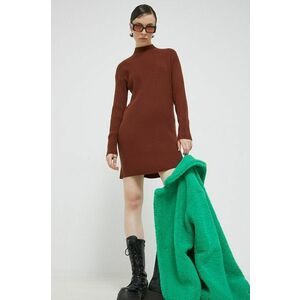 Šaty Abercrombie & Fitch hnedá farba, mini, rovný strih vyobraziť