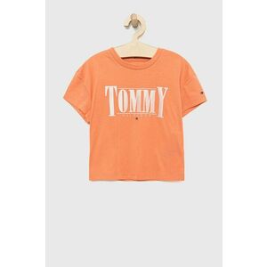 Detské tričko Tommy Hilfiger oranžová farba, vyobraziť