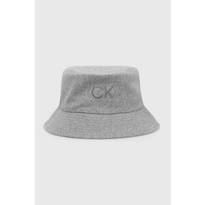 Obojstranný klobúk Calvin Klein šedá farba, vyobraziť