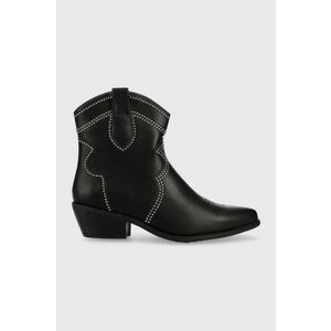 Kovbojské topánky Answear Lab dámske, čierna farba, na podpätku, vyobraziť