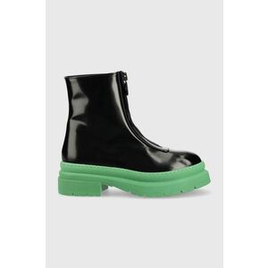Členkové topánky Chiara Ferragni Cf Gummy Vegan dámske, čierna farba, na platforme, vyobraziť