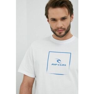 Bavlnené tričko Rip Curl Corp Icon Tee biela farba, s potlačou vyobraziť
