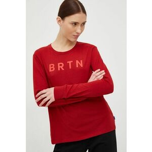 Bavlnené tričko s dlhým rukávom Burton červená farba, vyobraziť
